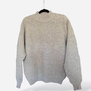 Vintage 1970s Pendleton Speckled Wool Sweater, Size Medium, Cable Knit, USA